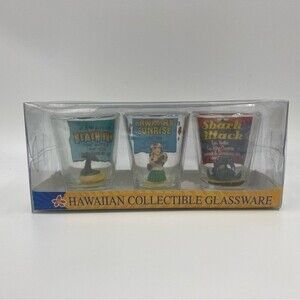 NIB Hawaiian Collectible Glassware Shot Glasses